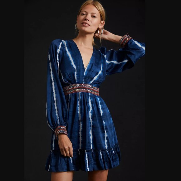 NWT Verb by Pallavi Singhee Beaded Tie-Dye Mini Dress - XS, Anthropologie - Picture 2 of 8